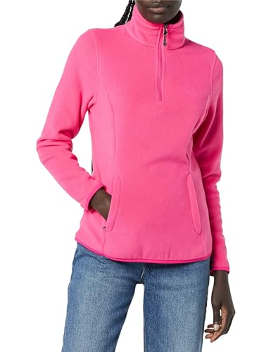 Amazon Essentials Damen Langärmelige Pulloverjacke Aus Polarfleece Mit Viertelreißverschluss, Klassischer Schnitt (Erhältlich In Übergröße), Rosa, XXL von Amazon Essentials