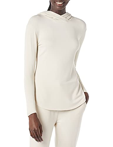 Amazon Essentials Damen Langärmeliger Kapuzenpullover aus Superweichem Terry-Frottee, Reguläre Passform (Früher Daily Ritual), Sand, S von Amazon Essentials