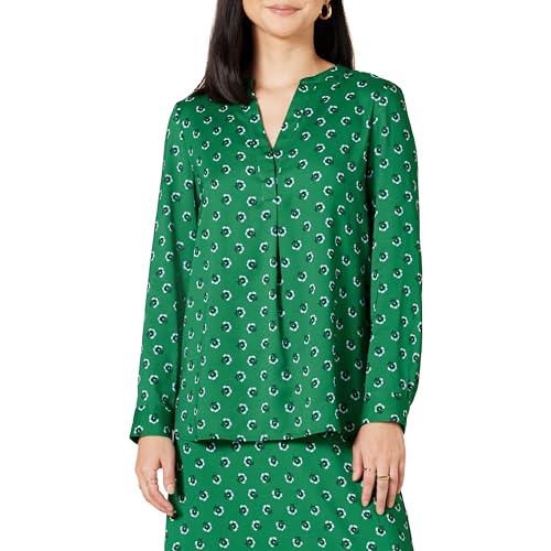 Amazon Essentials Damen Langärmlige Popover-Bluse aus Georgette mit lockerer Passform, Grün Floral, XL Amazon Essentials Damen Langärmlige Popover-Bluse aus Georgette mit lockerer Passform, Grün Floral, XL von Amazon Essentials