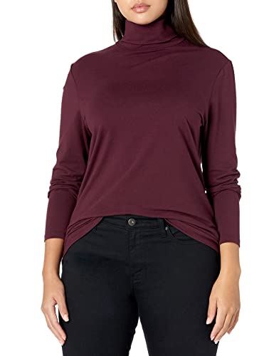 Amazon Essentials Damen Langärmliger Rollkragenpullover (in Übergröße erhältlich), Burgunderrot, XXL von Amazon Essentials