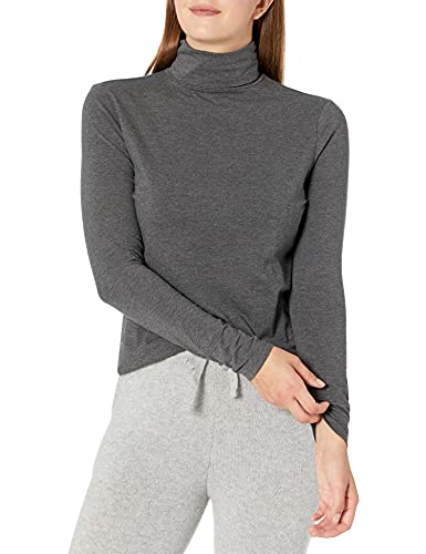 Amazon Essentials Damen Langärmliger Rollkragenpullover (in Übergröße erhältlich), Dunkelgrau Meliert, L von Amazon Essentials