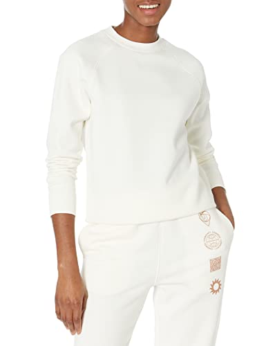 Amazon Essentials Damen Langärmliges Sweatshirt Mit Rundhalsausschnitt Und lockerer Passform (In Übergröße Erhältlich), Eierschalenweiß, L von Amazon Essentials