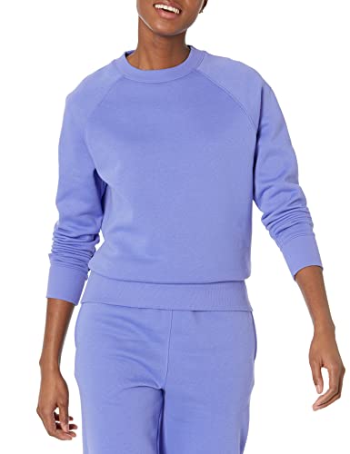 Amazon Essentials Damen Langärmliges Sweatshirt mit Rundhalsausschnitt und lockerer Passform (in Übergröße erhältlich), Lila Blau, XXL von Amazon Essentials