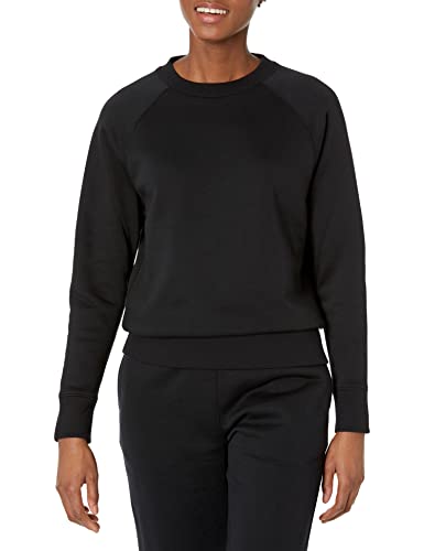 Amazon Essentials Damen Langärmliges Sweatshirt mit Rundhalsausschnitt und lockerer Passform (in Übergröße erhältlich), Schwarz, XXL von Amazon Essentials