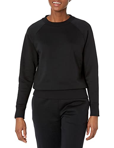 Amazon Essentials Damen Langärmliges Sweatshirt Mit Rundhalsausschnitt Und lockerer Passform (In Übergröße Erhältlich), Schwarz, XXL von Amazon Essentials