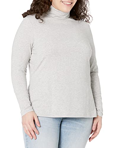 Amazon Essentials Damen Langärmliger Rollkragenpullover (in Übergröße erhältlich), Grau Meliert, L von Amazon Essentials