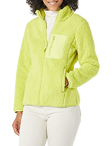Amazon Essentials Damen Lange Sherpa-Jacke Mit Stehkragen, Durchgehendem Reißverschluss Und Gewebtem Saum (Erhältlich In Übergröße), Lindgrün, XL von Amazon Essentials