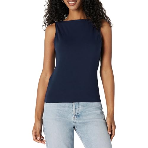 Amazon Essentials Damen Layering Tank-Oberteil Mit Bateau-Ausschnitt Aus Rippstrick, Schmale Passform, Marineblau, XS Amazon Essentials Damen Layering Tank-Oberteil Mit Bateau-Ausschnitt Aus Rippstrick, Schmale Passform, Marineblau, XS von Amazon Essentials