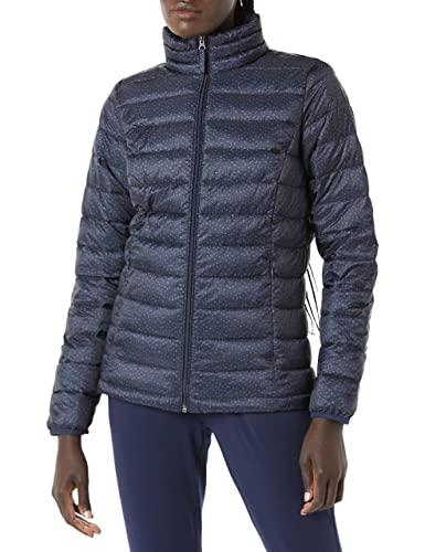 Amazon Essentials Damen Leichte, langärmelige, Wasserabweisende, packbare Pufferjacke (in Übergröße erhältlich), Marineblau Gepard, 5XL Große Größen von Amazon Essentials