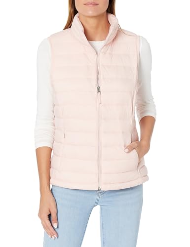 Amazon Essentials Damen Leichte, Wasserbeständige Pufferweste, Verstaubar, Hellrosa, XXL von Amazon Essentials