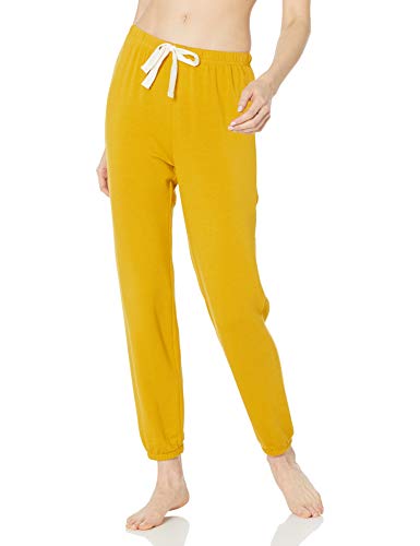 Amazon Essentials Damen Leichte Lounge-Joggingpyjamahose aus Terry-Frottee (Erhältlich in Übergröße), Dunkelgelb, L von Amazon Essentials