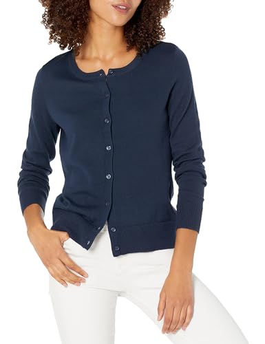 Amazon Essentials Damen Leichte Rundhalsstrickjacke (Erhältlich In Übergröße), Marineblau, 4XL Große Größen von Amazon Essentials
