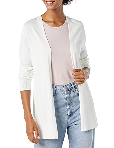 Amazon Essentials Damen Leichte Strickjacke, Vorne Offen (Erhältlich In Übergröße), Weiß, XL von Amazon Essentials