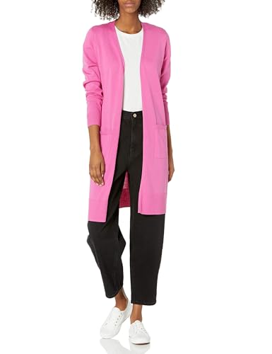 Amazon Essentials Damen Leichter längerer Cardigan (erhältlich in Übergröße), Hellrosa, Größe M von Amazon Essentials
