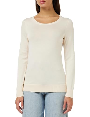 Amazon Essentials Damen Leichter, Langärmeliger Pullover Mit Rundhalsausschnitt (Erhältlich in Übergröße), Ecru, XS von Amazon Essentials