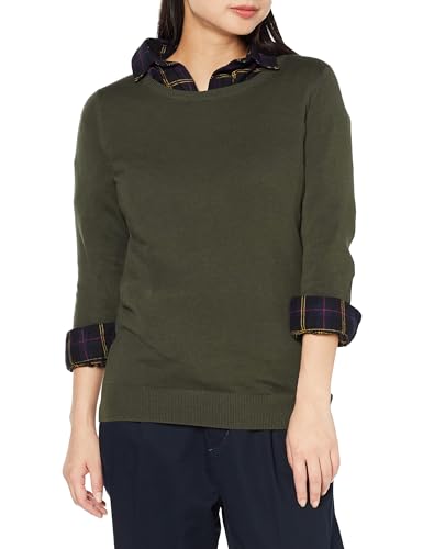 Amazon Essentials Damen Leichter, Langärmeliger Pullover Mit Rundhalsausschnitt (Erhältlich in Übergröße), Olivgrün, XS von Amazon Essentials