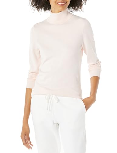 Amazon Essentials Damen Leichter, Langärmeliger Rollkragenpullover, Klassischer Schnitt (Erhältlich In Übergröße), Blassrosa, XS von Amazon Essentials