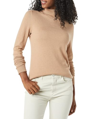 Amazon Essentials Damen Leichter, Langärmeliger Rollkragenpullover, Klassischer Schnitt (Erhältlich In Übergröße), Taupe Meliert, 6XL Große Größen von Amazon Essentials