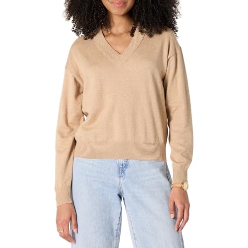 Amazon Essentials Damen Leichter, Kurz Geschnittener Relaxed-Fit-Pullover mit V-Ausschnitt, Gelb Heide, XXL Amazon Essentials Damen Leichter, Kurz Geschnittener Relaxed-Fit-Pullover mit V-Ausschnitt, Gelb Heide, XXL von Amazon Essentials