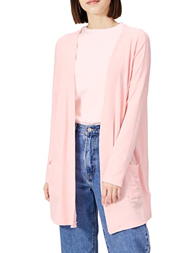 Amazon Essentials Damen Ultraleichter Relaxed Fit-Cardigan mit offener Vorderseite, Hellrosa, L von Amazon Essentials