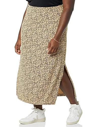 Amazon Essentials Damen Leichter Maxirock Aus Strick, Kamelbraun Tiermuster, XXL von Amazon Essentials