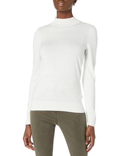 Amazon Essentials Damen Leichter Pullover mit Stehkragen (in Übergröße erhältlich), Elfenbein, L von Amazon Essentials