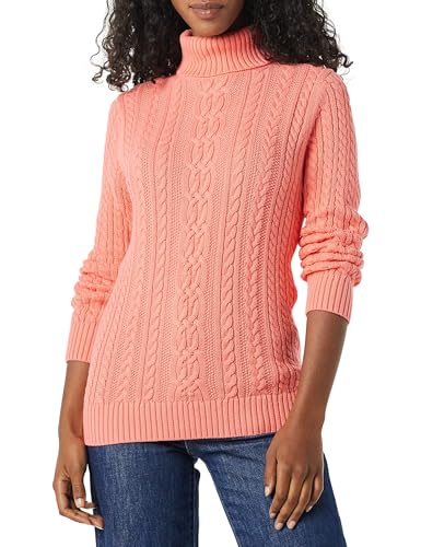Amazon Essentials Damen Leichter Rollkragenpullover Mit Zopfmuster (Erhältlich In Übergröße), Korallenrosa, S von Amazon Essentials