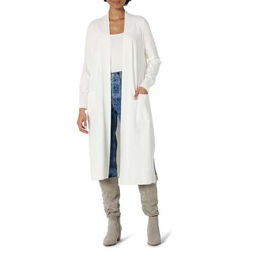 Amazon Essentials Damen Leichter Cardigan in regulärer Passform und Staubmantellänge, Eierschalenweiß, XL von Amazon Essentials