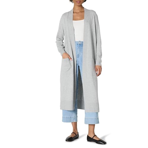 Amazon Essentials Damen Leichter Cardigan in regulärer Passform und Staubmantellänge, Mittelgrau Meliert, XXS Amazon Essentials Damen Leichter Cardigan in regulärer Passform und Staubmantellänge, Mittelgrau Meliert, XXS von Amazon Essentials