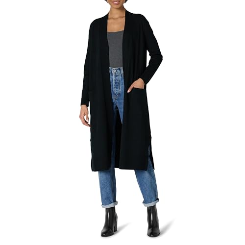 Amazon Essentials Damen Leichter Strickpullover in Dusterlänge, Schwarz, XXL von Amazon Essentials