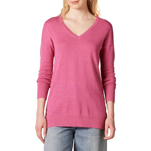 Amazon Essentials Damen Leichter Tunika-Pullover Mit Langen Ärmeln Und V-Ausschnitt (Erhältlich In Übergröße), Rosa Heide, S von Amazon Essentials