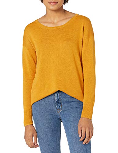 Amazon Essentials Damen Leichter, langärmliger Tunika-Pullover mit U-Ausschnitt (in Übergröße erhältlich), Senfgelb, 5XL Große Größen von Amazon Essentials