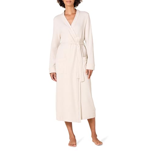 Amazon Essentials Damen Leichter Waffel-Bademantel, Lang (Erhältlich In Übergröße), Beige, L von Amazon Essentials