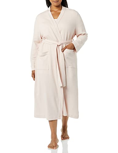 Amazon Essentials Damen Leichter Waffel-Bademantel, Lang (Erhältlich In Übergröße), Blassrosa, M von Amazon Essentials