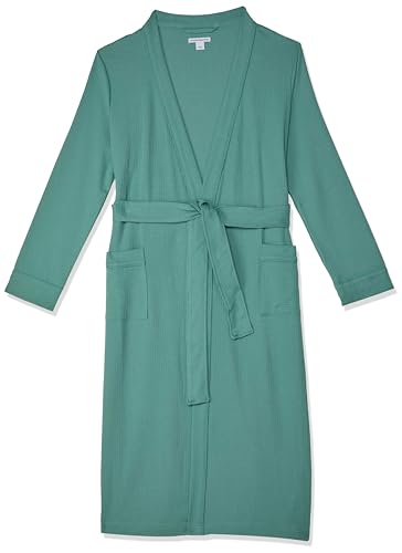 Amazon Essentials Damen Leichter Waffel-Bademantel, Lang (Erhältlich In Übergröße), Grünblau, 4XL Große Größen von Amazon Essentials