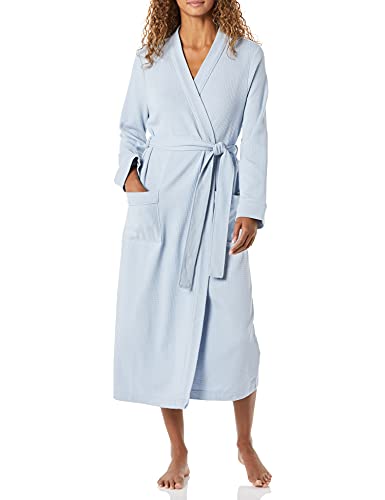Amazon Essentials Damen Leichter Waffel-Bademantel, Lang (Erhältlich In Übergröße), Staubblau, XL von Amazon Essentials