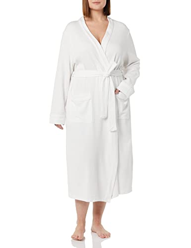 Amazon Essentials Damen Leichter Waffel-Bademantel, Lang (Erhältlich In Übergröße), Weiß, L von Amazon Essentials