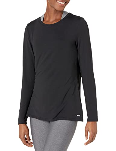 Amazon Essentials Damen Leichtes, Schnelltrocknendes Langarmshirt Aus Funktionsstretch (Auch In Plus Size Erhältlich), Schwarz, S von Amazon Essentials