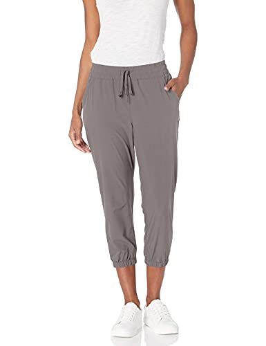 Amazon Essentials Damen Leistungsstarke Crop-Jogginghose mit elastischem Gewebe, Grau, XXL von Amazon Essentials