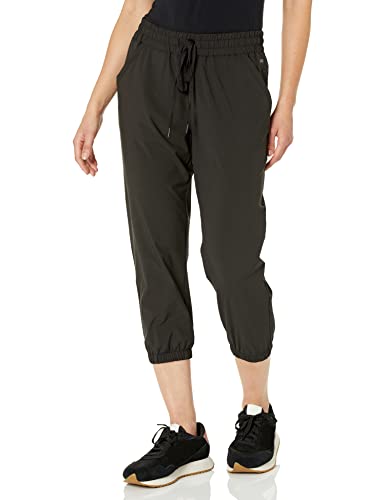 Amazon Essentials Damen Leistungsstarke Crop-Jogginghose mit elastischem Gewebe, Schwarz, S von Amazon Essentials