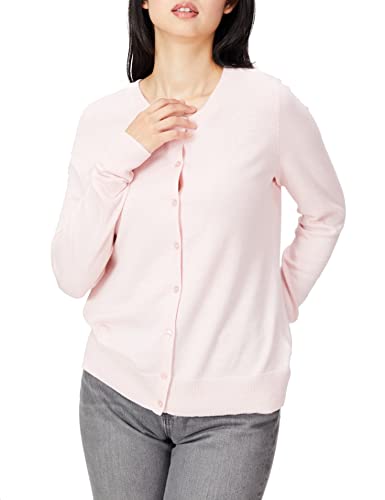 Amazon Essentials Damen Leichte Rundhalsstrickjacke (Erhältlich In Übergröße), Hellrosa, XXL von Amazon Essentials