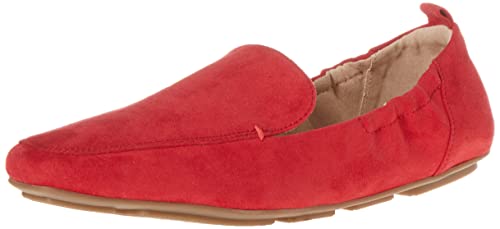 Amazon Essentials Damen Loafer Zum Hineinschlüpfen Mit Eckiger Zehenpartie, Rot Mikro Wildleder, 37.5 EU von Amazon Essentials