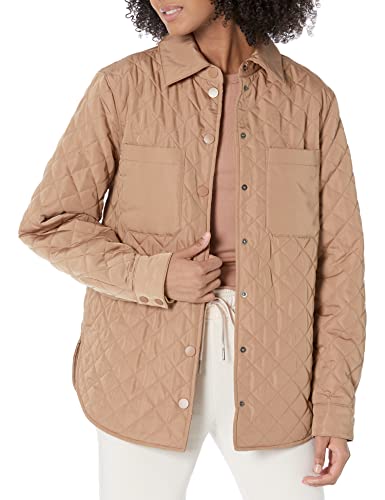 Amazon Essentials Damen Lockere, Gesteppte Hemdjacke aus recyceltem Polyester (in Übergröße erhältlich) (zuvor Amazon Aware), Kamelbraun, XXS von Amazon Essentials