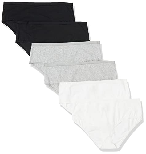 Amazon Essentials Damen Midi-Unterwäsche aus Baumwolle (Erhältlich in Übergröße), 6er-Pack, Neutral, XL Große Größen von Amazon Essentials