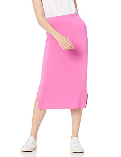 Amazon Essentials Damen Midirock aus Strick zum Hieinschlüpfen (erhältlich in Übergröße), Kräftiges Rosa, XXL von Amazon Essentials