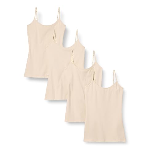 Amazon Essentials Damen Mieder mit schmaler Passform, 4er-Pack, Beige, L von Amazon Essentials