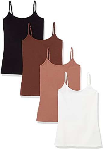 Amazon Essentials Damen Mieder mit schmaler Passform, 4er-Pack, Braun/Hellbraun/Schwarz/Weiß, XL von Amazon Essentials