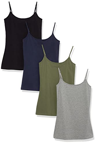 Amazon Essentials Damen Mieder mit schmaler Passform, 4er-Pack, Grau/Marineblau/Olivgrün/Schwarz, XL von Amazon Essentials