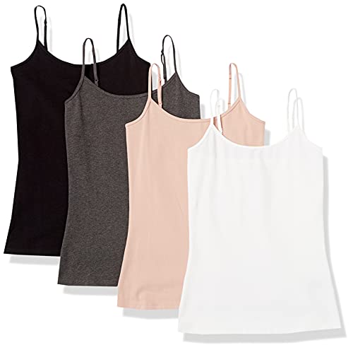 Amazon Essentials Damen Mieder mit schmaler Passform, 4er-Pack, Rosa/Grau/Schwarz, L von Amazon Essentials