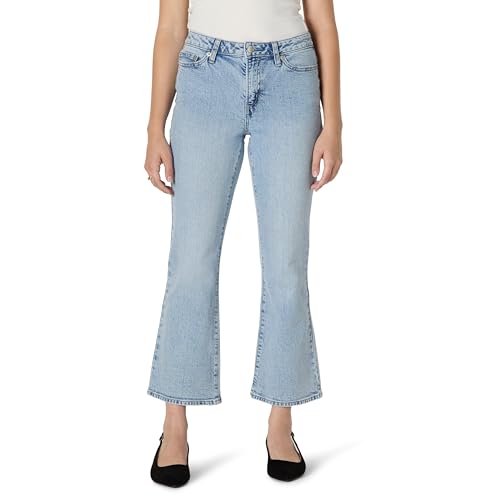 Amazon Essentials Damen Mittelelastische Kick-Crop-Jeans mit mittelhohem Einstieg, Helles Eisblau, 42 von Amazon Essentials